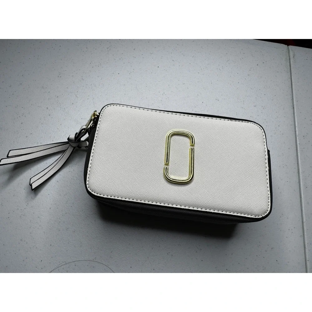 Marc Jacobs The Snapshot Crossbody Bag White Red Black Saffiano Leather Gold HW